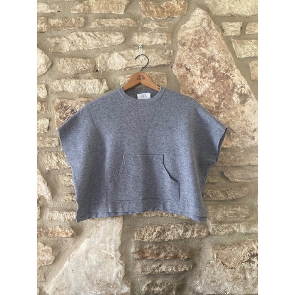 Zara Girls Gray Knit Poncho Pullover - Size 8-9 Years Old